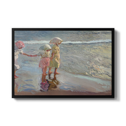 The Three Sisters on the Beach, 1908 - Floater Framed Canvas Print