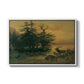 Wallowing Deer on the Shore of a Mountain Lake, c. 1850 - Floater Framed Canvas Print