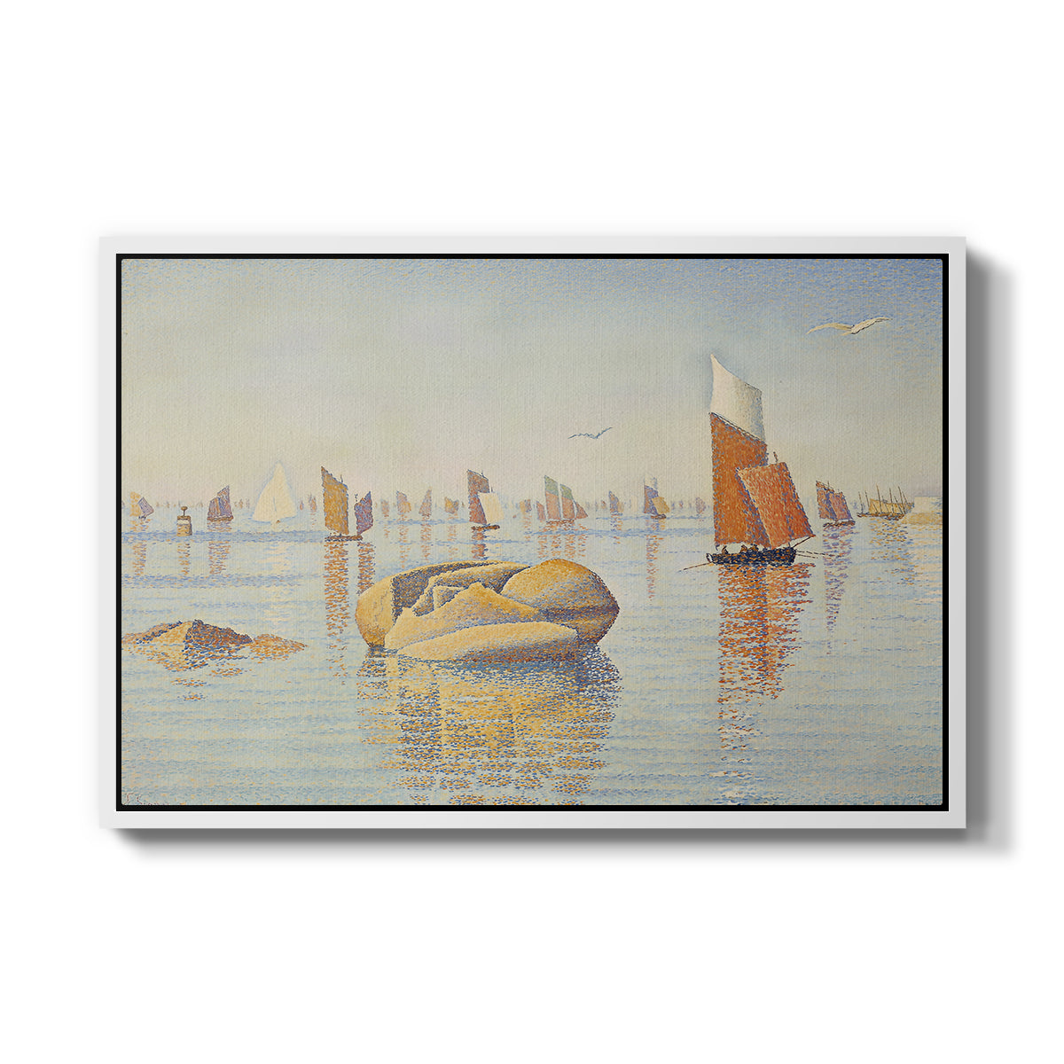 Concarneau, Quiet Morning, Opus 219, 1891 - Floater Framed Canvas Print