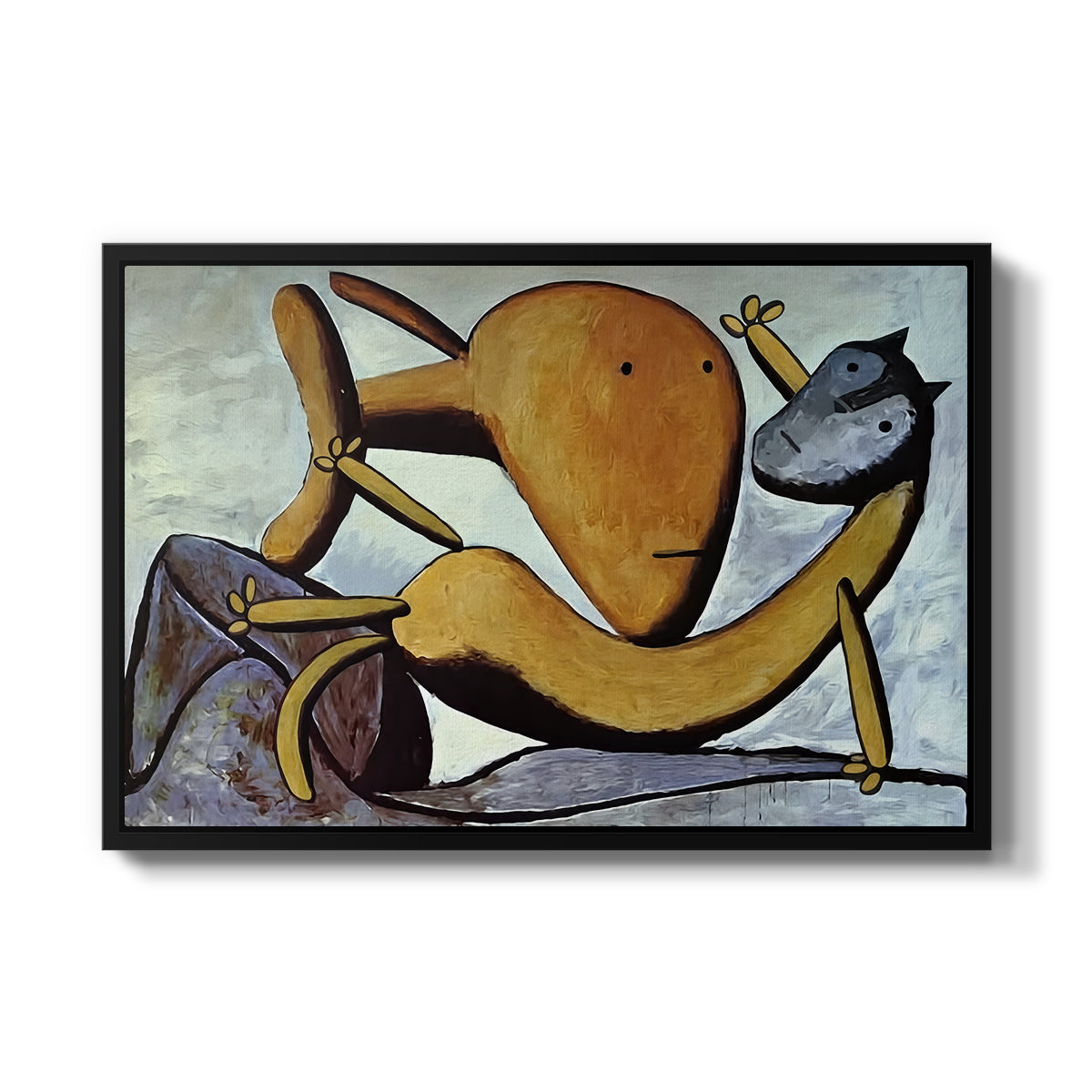 Cat and Big Fish, c. 1931 - Floater Framed Canvas Print
