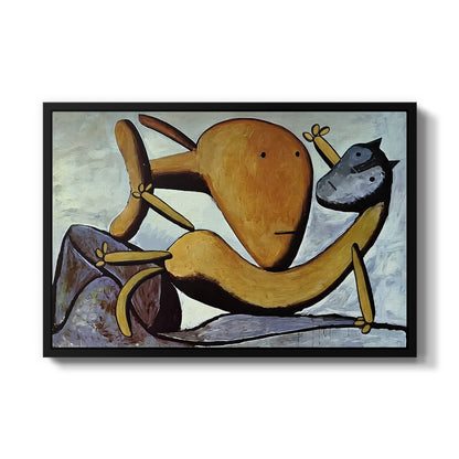 Cat and Big Fish, c. 1931 - Floater Framed Canvas Print