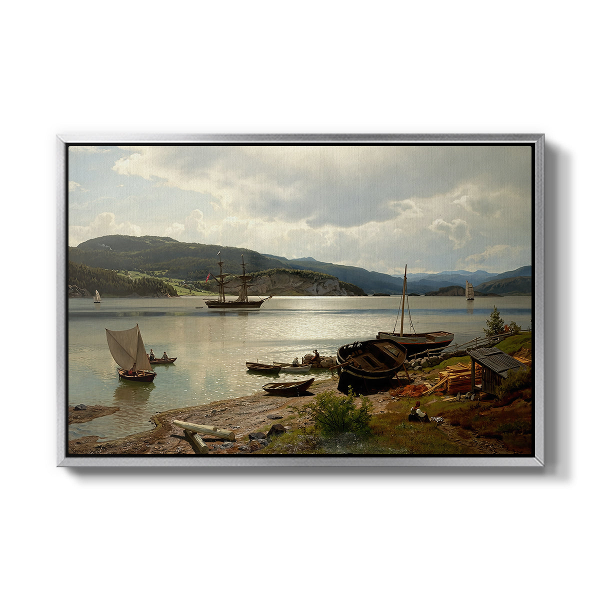 By the Water, 1876 - Floater Framed Canvas Print