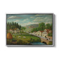 Pastoral Landscape with Stream, Fisherman and Strollers, 1875-1880 - Floater Framed Canvas Print