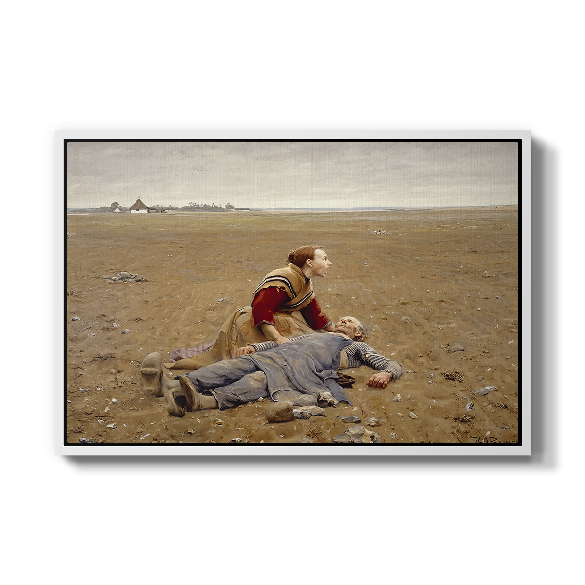 Worn Out (Udslidt), 1889 - Floater Framed Canvas Print