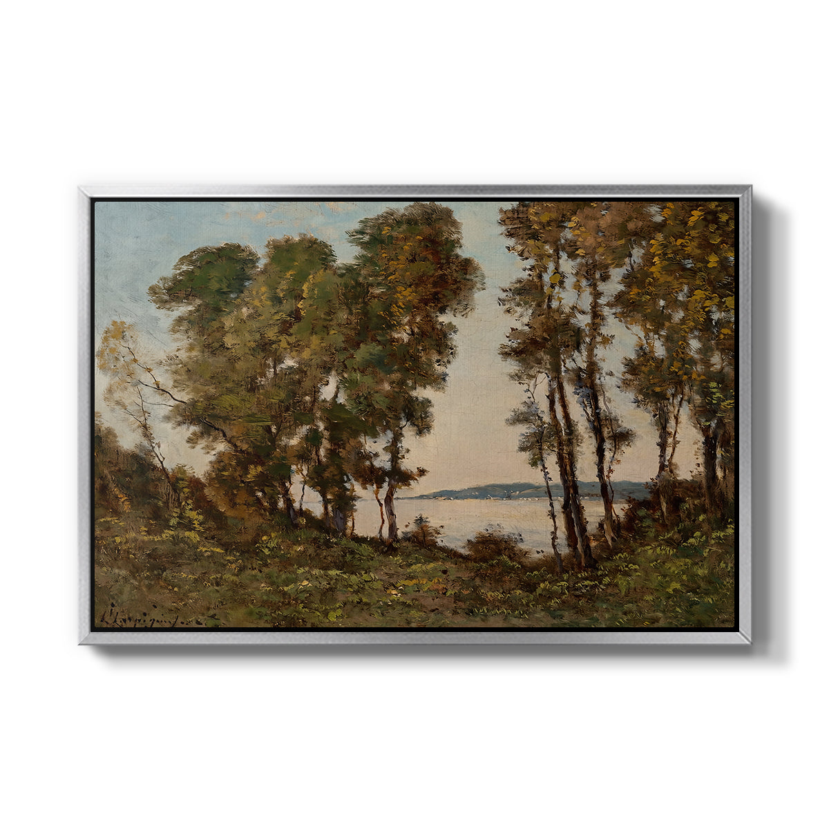 The Banks of the Allier, 1894 - Floater Framed Canvas Print