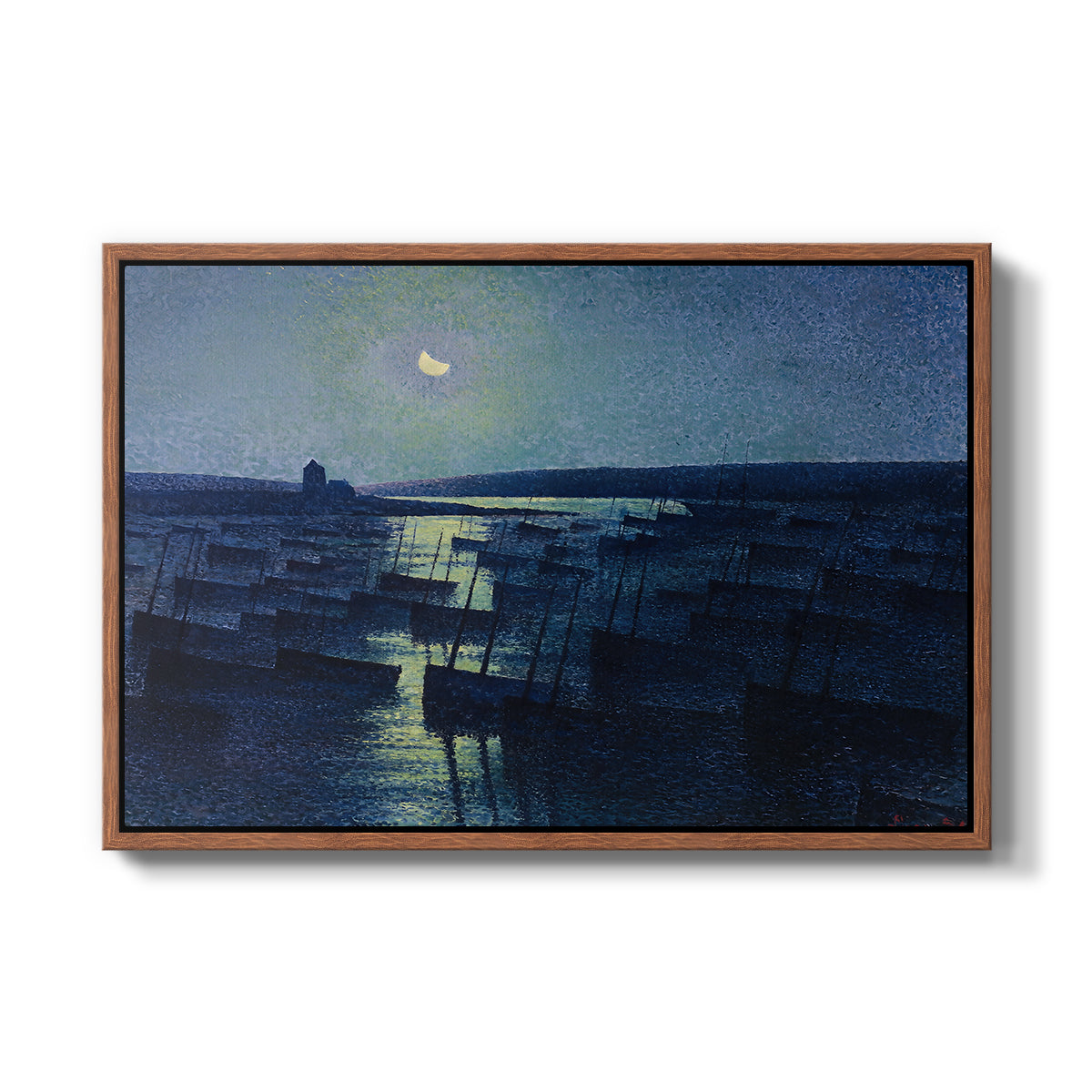 Camaret, Moonlight and Fishing Boats, 1894 - Floater Framed Canvas Print