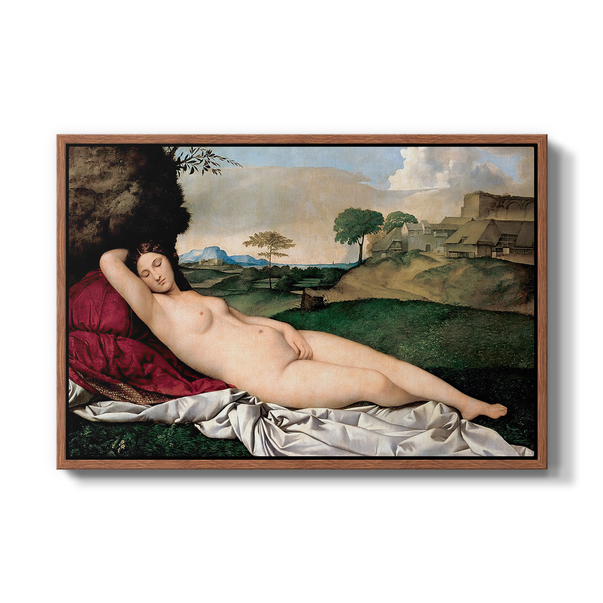 Sleeping Venus, c. 1510 - Floater Framed Canvas Print