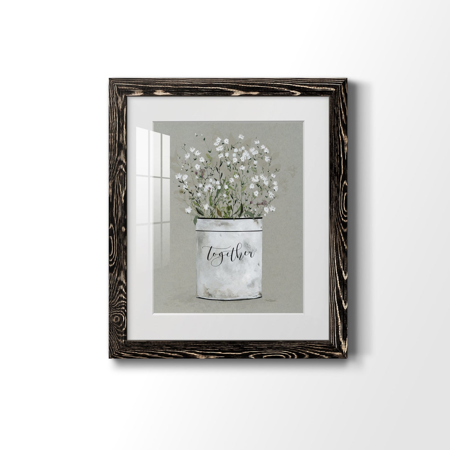 Bouquet of Grace Bucket Together - Premium Framed Print - Distressed Barnwood Frame - Ready to Hang