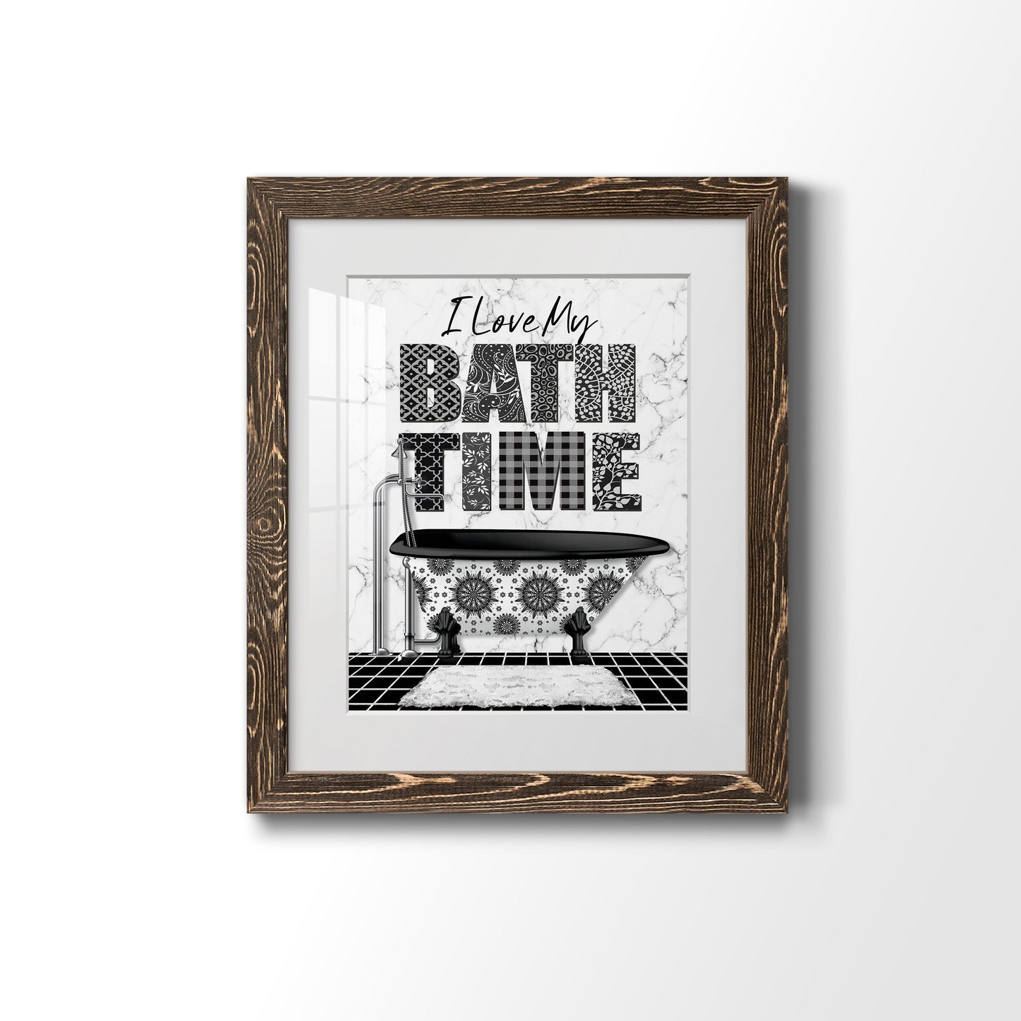 Bath Time - Barnwood Framed Art Print