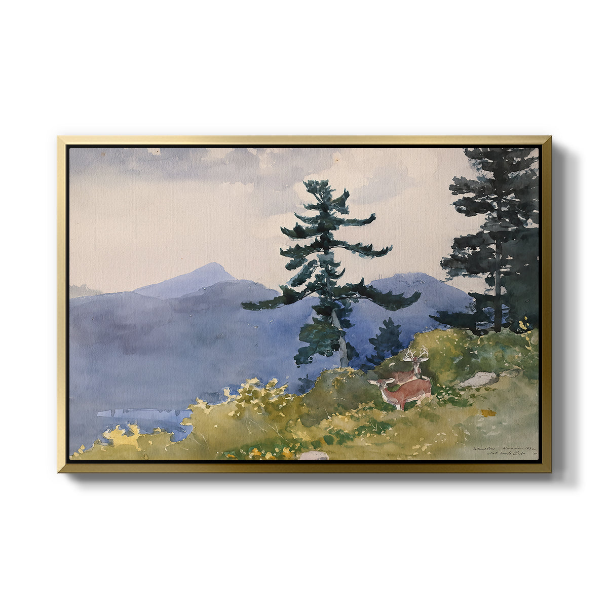 North Woods Club, Adirondacks, 1892 - Floater Framed Canvas Print