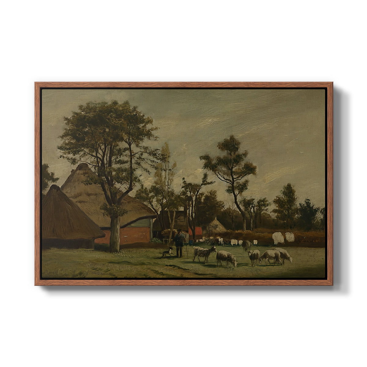 Farmhouse, c. 1865-1875 - Floater Framed Canvas Print