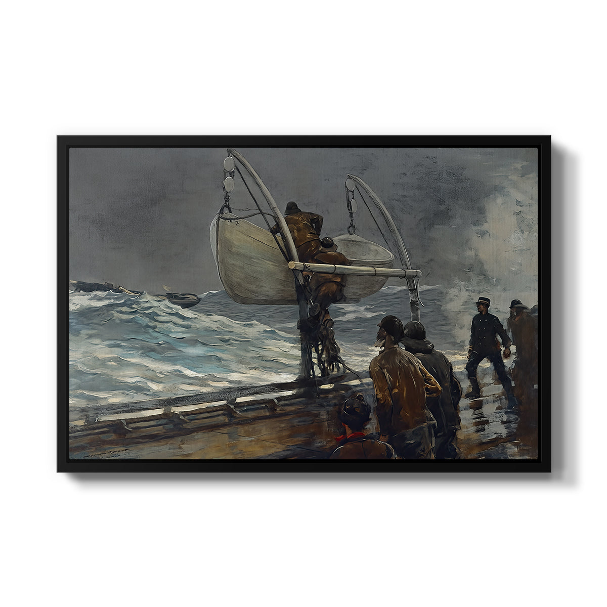 The Signal of Distress, c. 1896 - Floater Framed Canvas Print