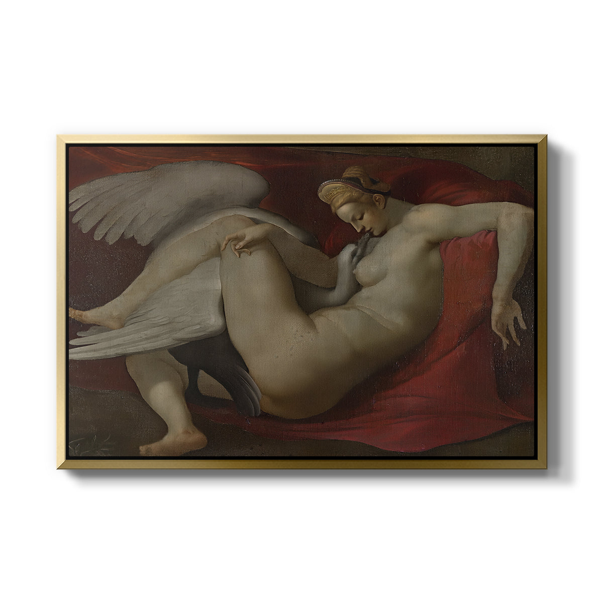 Leda and the Swan (16th-Century Version), c. 1530 - Floater Framed Canvas Print