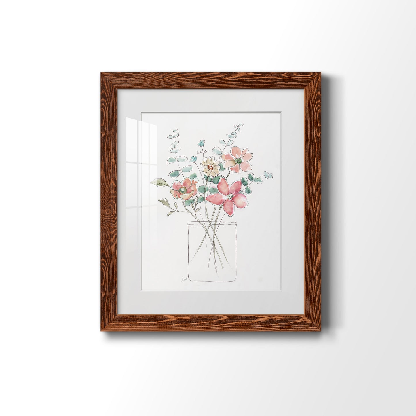 Whimsical Wildflowers I - Premium Framed Print - Distressed Barnwood Frame - Ready to Hang