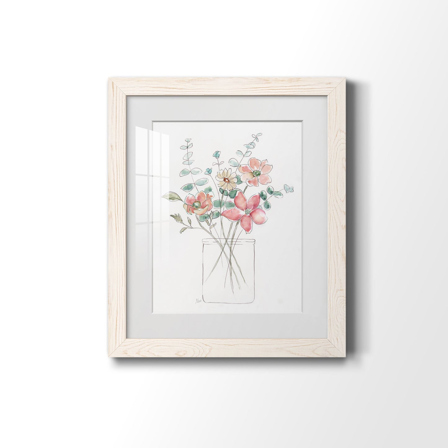 Whimsical Wildflowers I - Premium Framed Print - Distressed Barnwood Frame - Ready to Hang