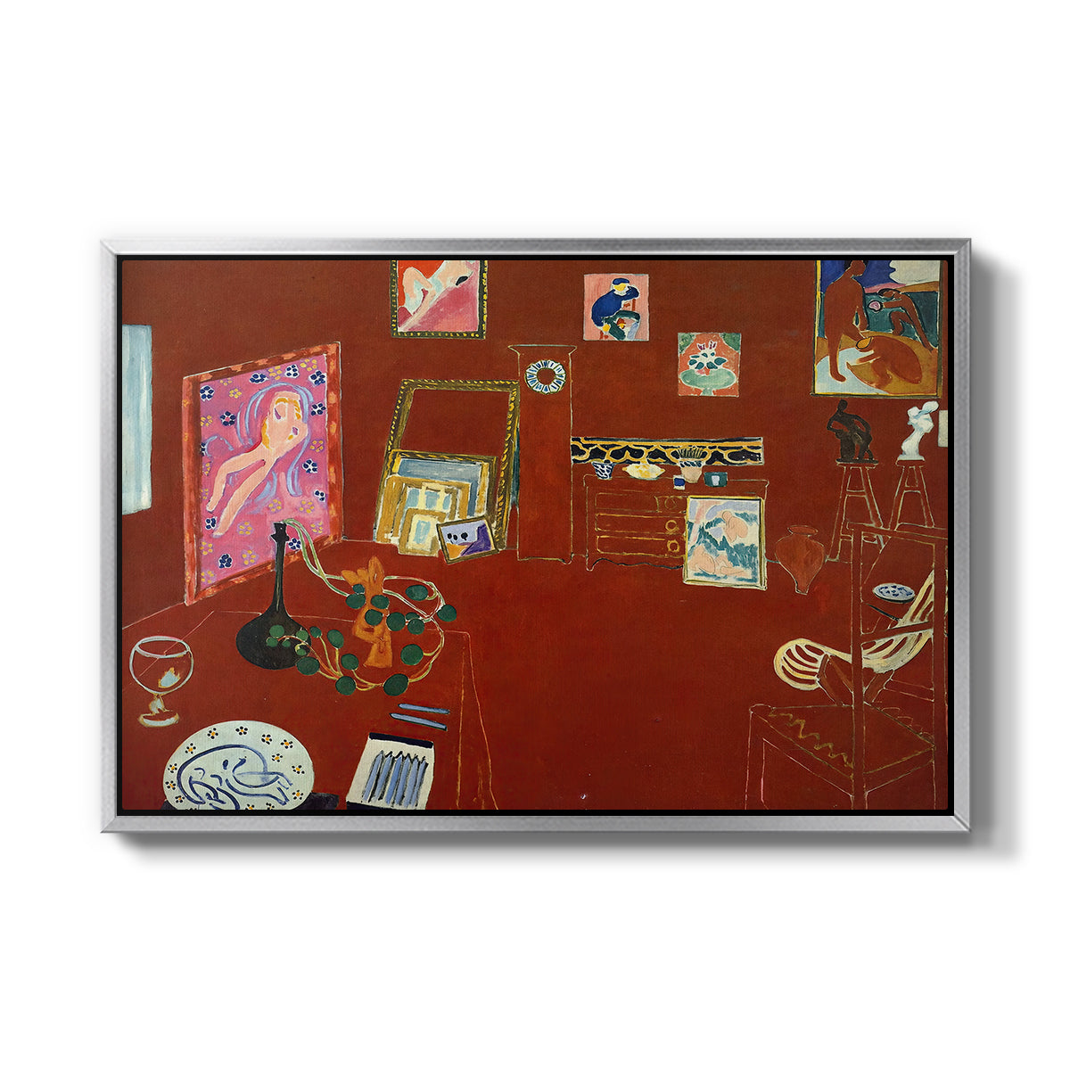 The Red Studio (L'Atelier Rouge), 1911 - Floater Framed Canvas Print