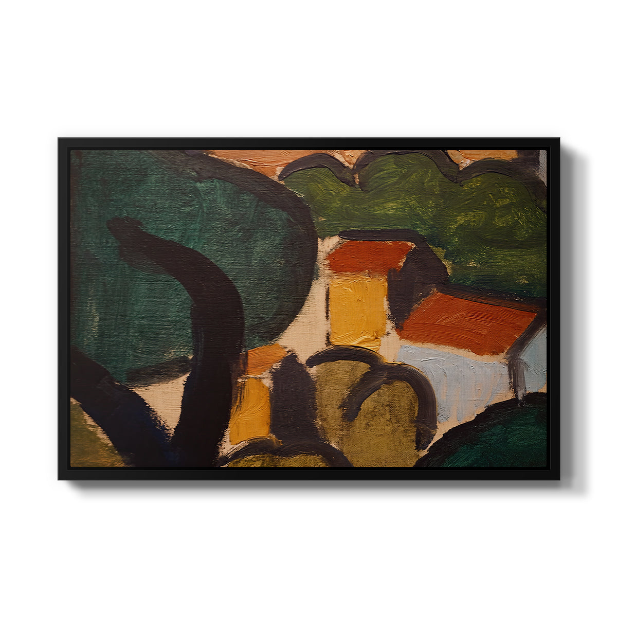 Landscape with Trees and Houses, c. 1905 - Floater Framed Canvas Print