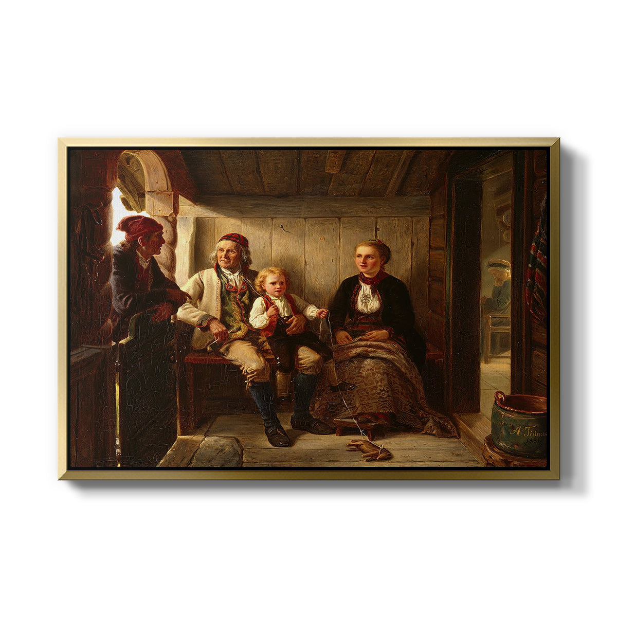 Neighbors (Naboer), 1855 - Floater Framed Canvas Print