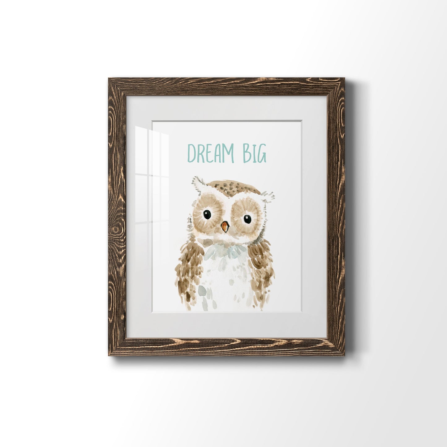 Dream Big Owl - Premium Framed Print - Distressed Barnwood Frame - Ready to Hang