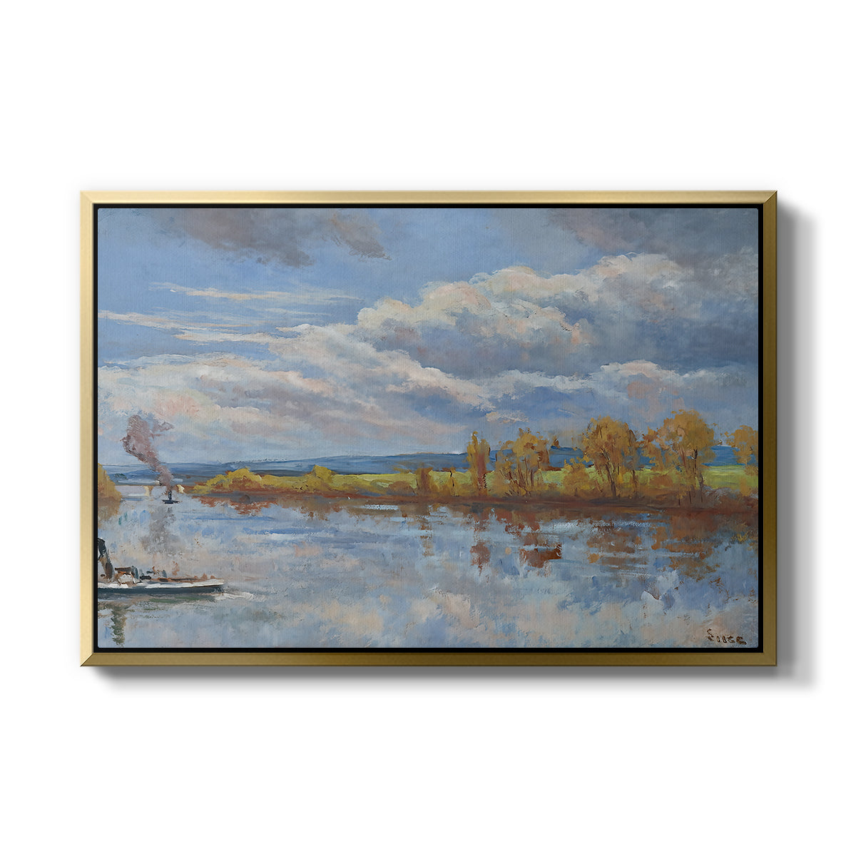 The Banks of the River Seine, 1893 - Floater Framed Canvas Print