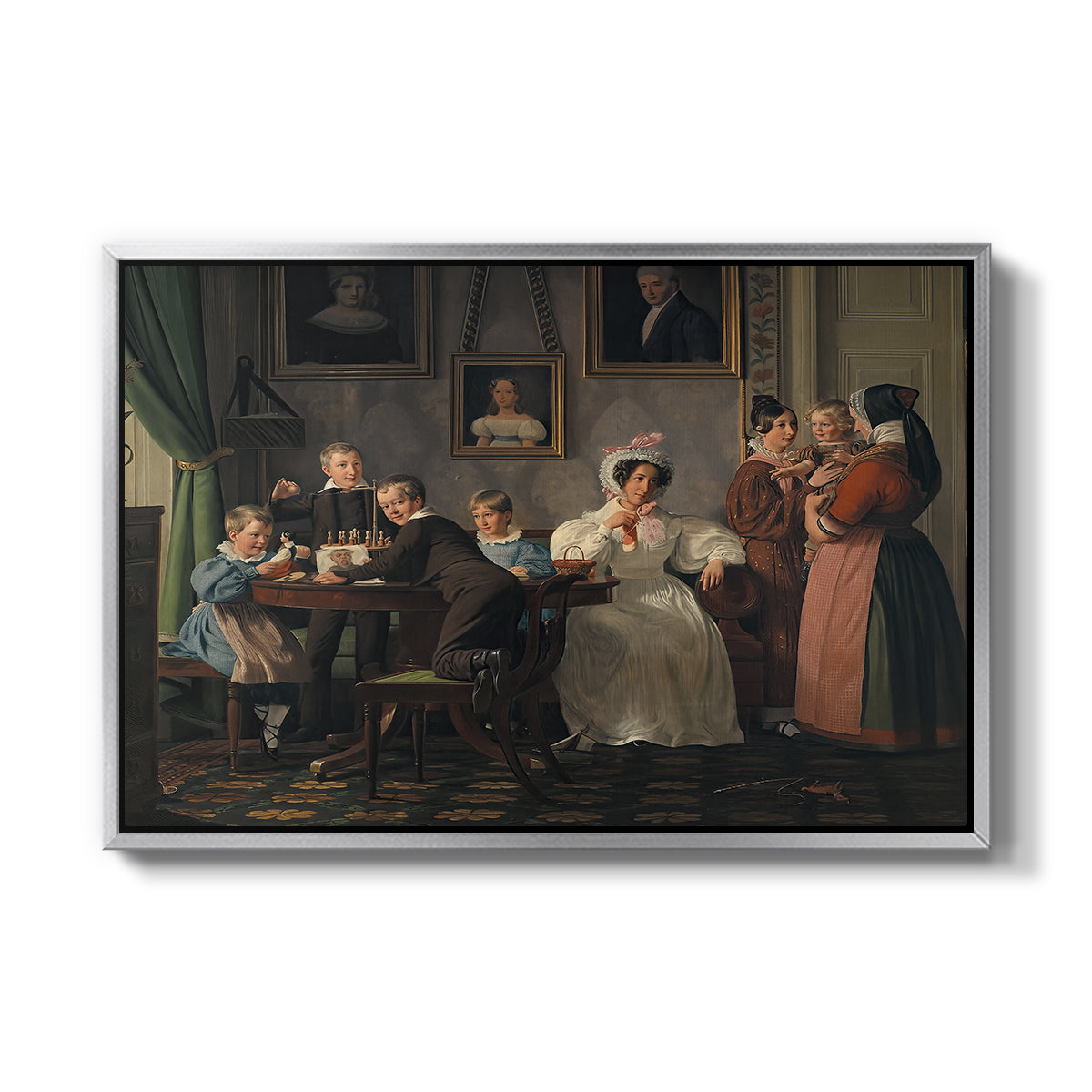 The Waagepetersen Family, 1836 - Floater Framed Canvas Print