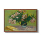Vase with Oleanders and Books, 1888 - Floater Framed Canvas Print