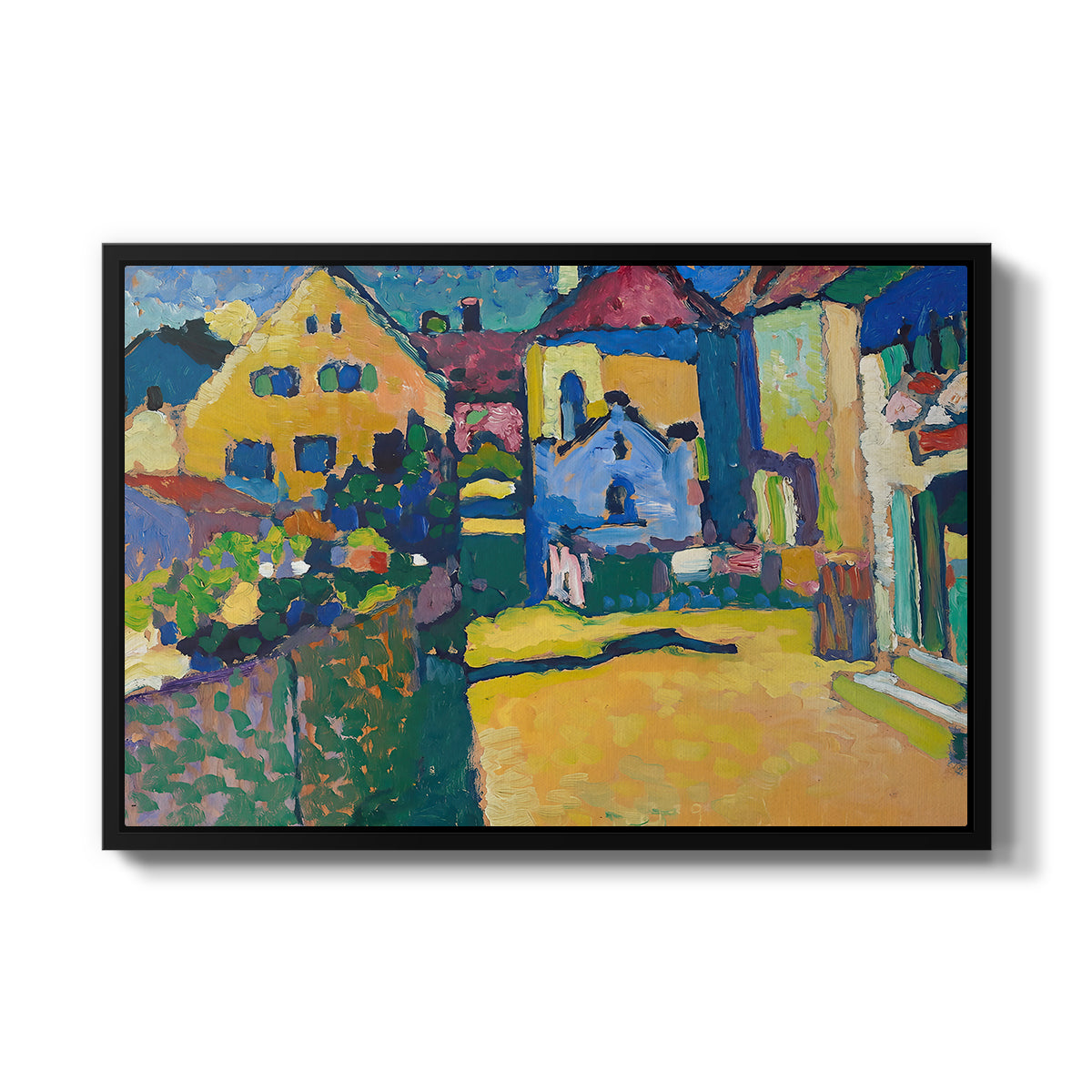 Green Lane in Murnau, 1909 - Floater Framed Canvas Print
