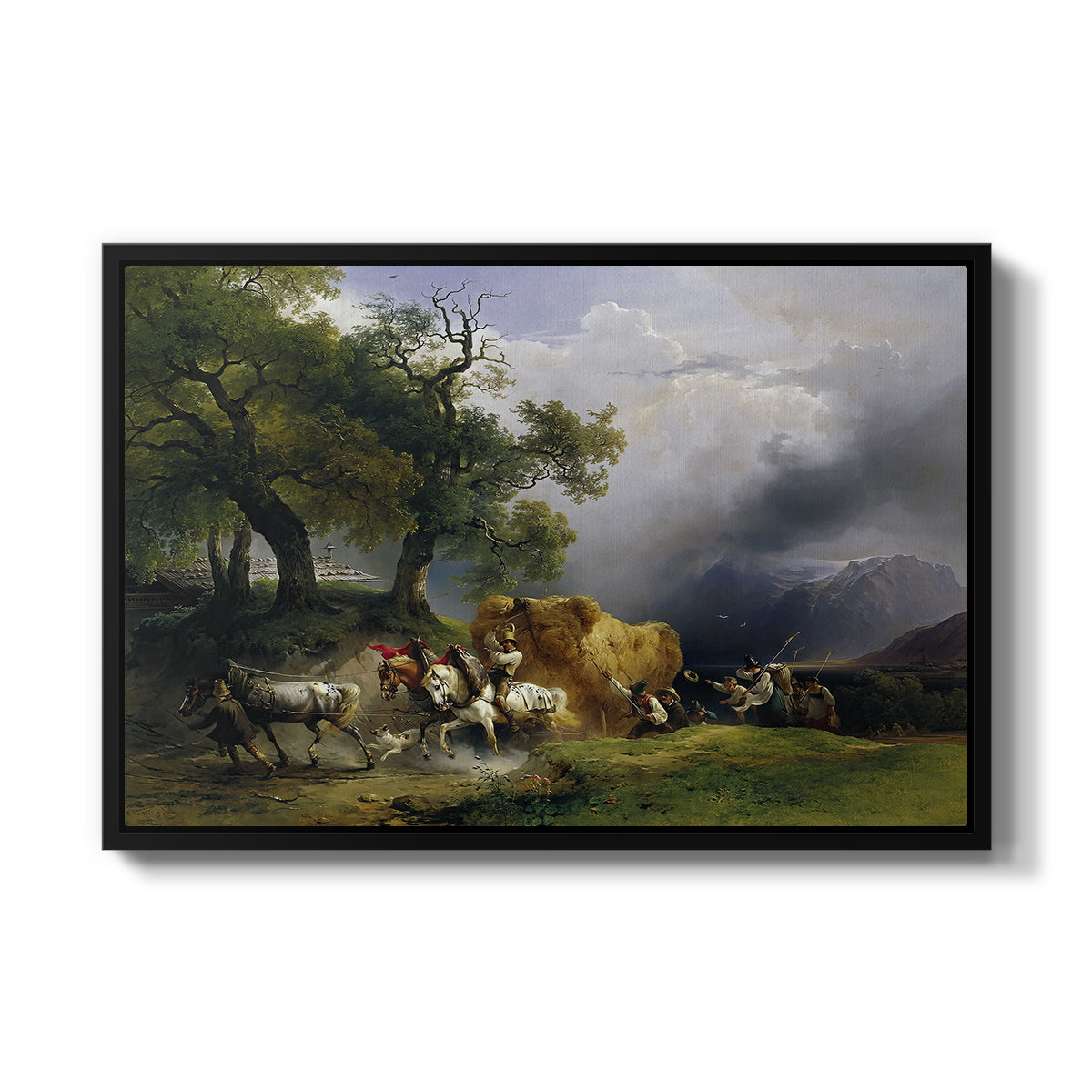 The Harvest Wagon (Der Heuwagen), c. 1850 - Floater Framed Canvas Print