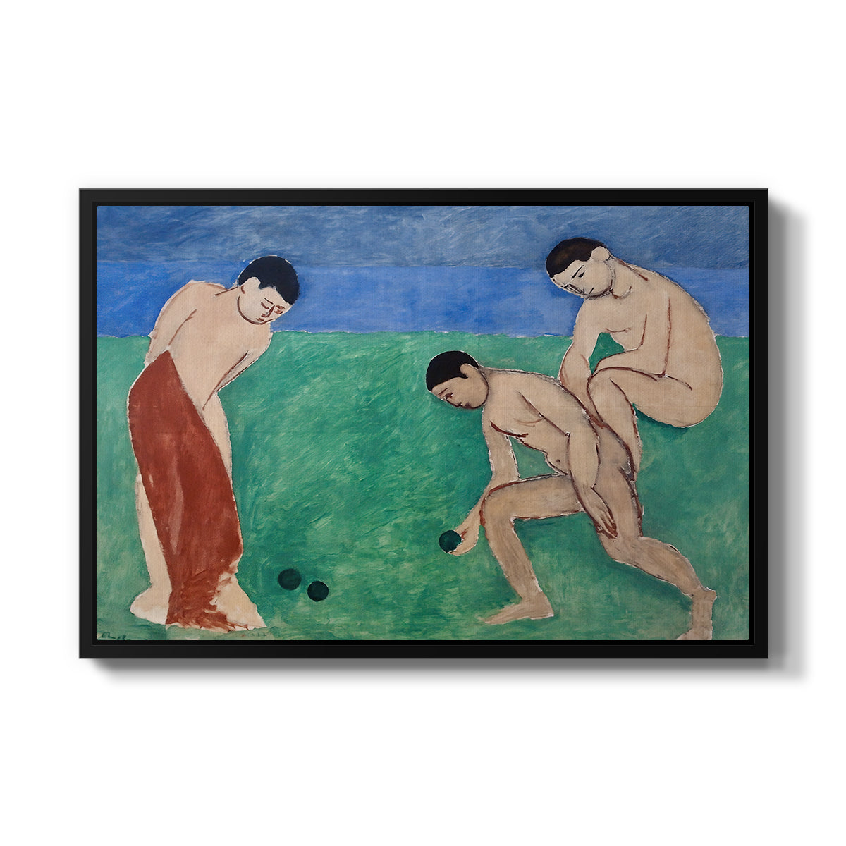 Game of Bowls, 1908 - Floater Framed Canvas Print