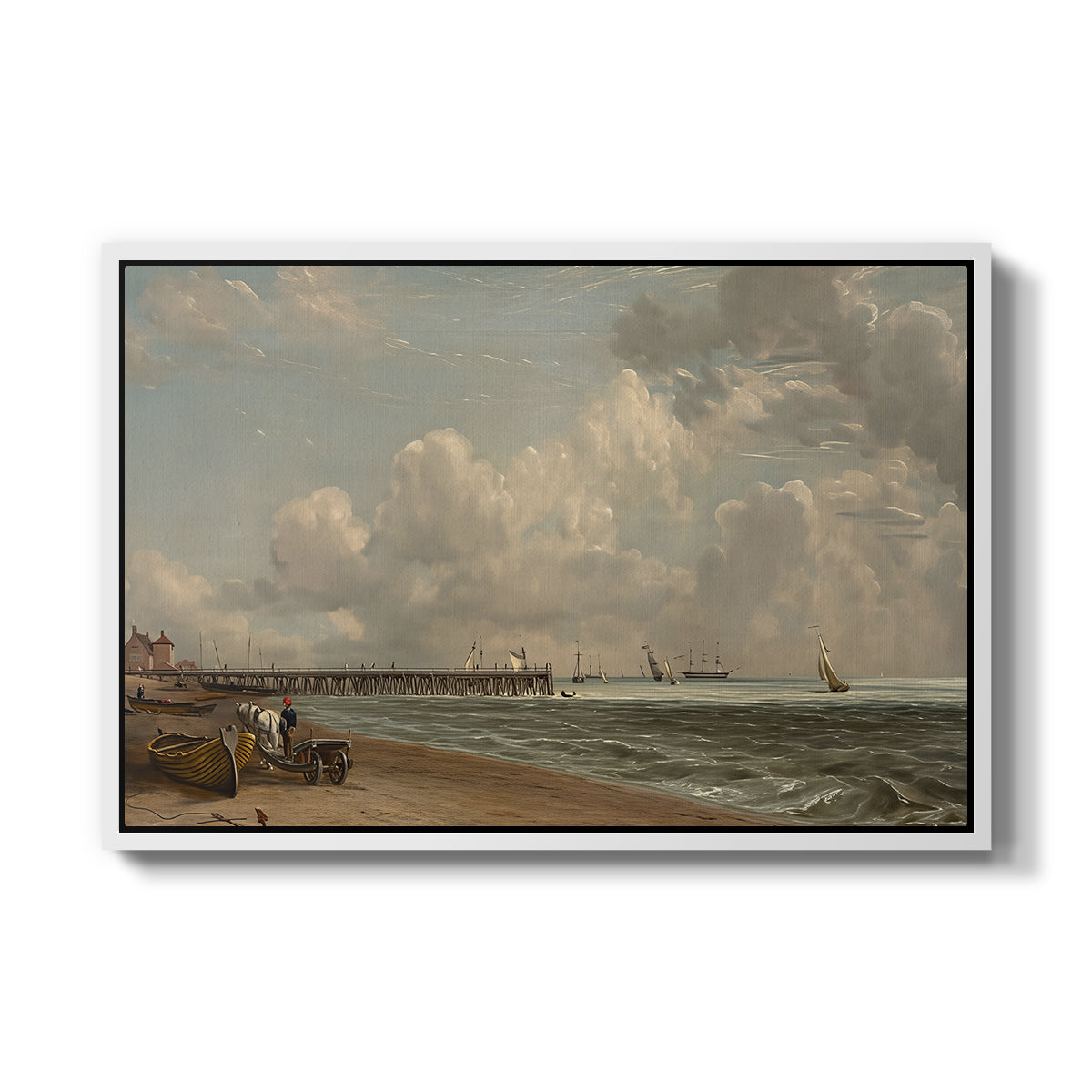 Yarmouth Jetty, 1822 - Floater Framed Canvas Print