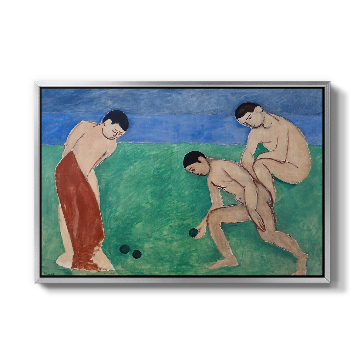Game of Bowls, 1908 - Floater Framed Canvas Print