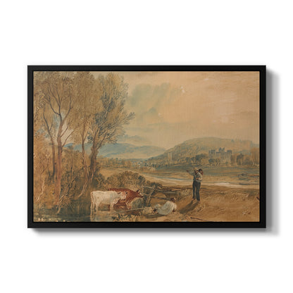Lulworth Castle, Dorset, c. 1820 - Floater Framed Canvas Print