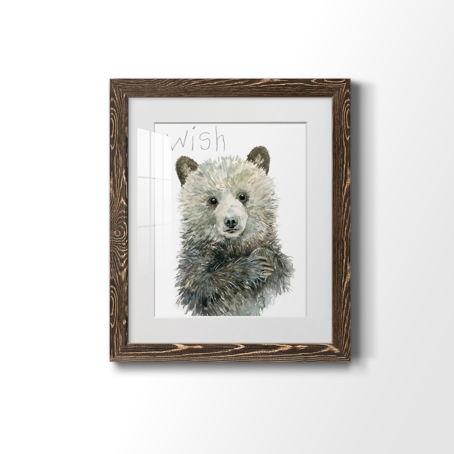 Forest Fur Baby Bear - Barnwood Framed Art Print