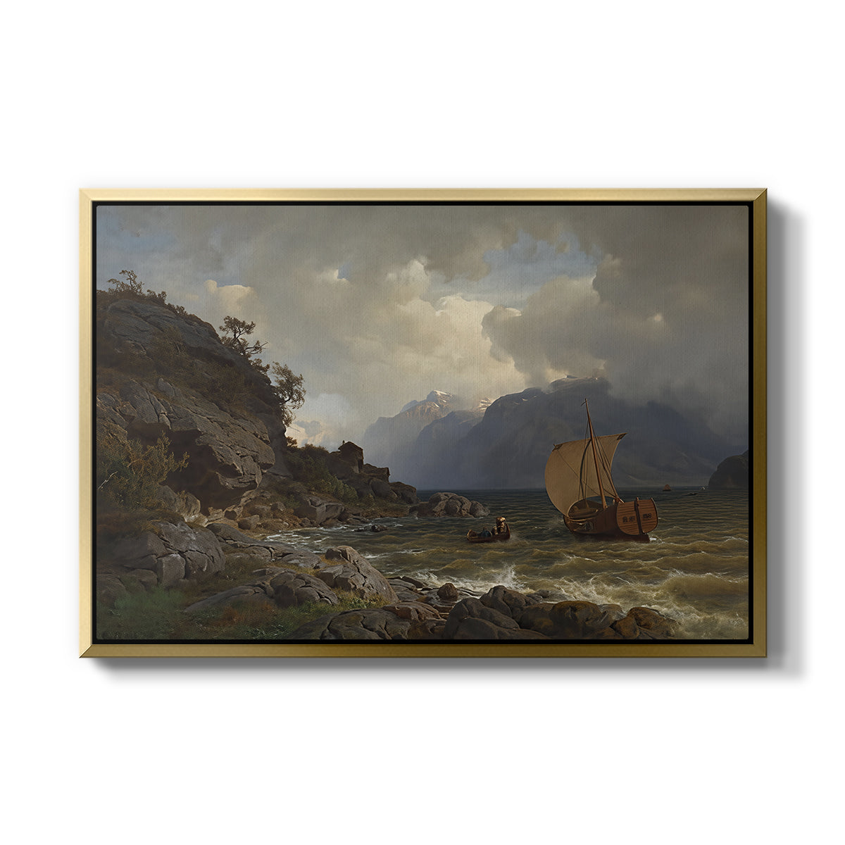 From the Western Coast of Norway, 1862 - Floater Framed Canvas Print