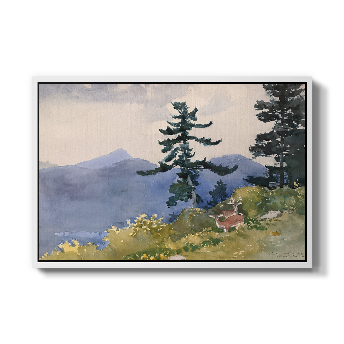 North Woods Club, Adirondacks, 1892 - Floater Framed Canvas Print