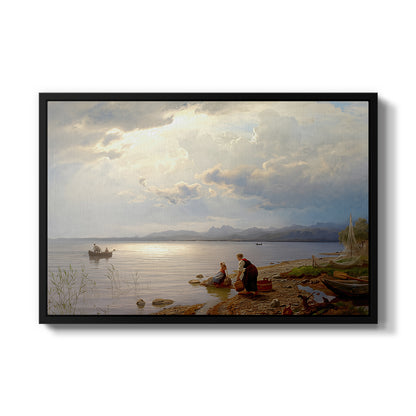 On the Banks of the Chiemsee, 1871 - Floater Framed Canvas Print