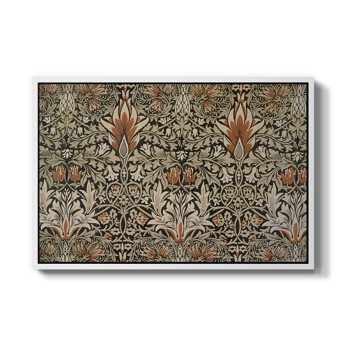 Snakeshead - Charcoal/Spice, c. 1876 - Floater Framed Canvas Print