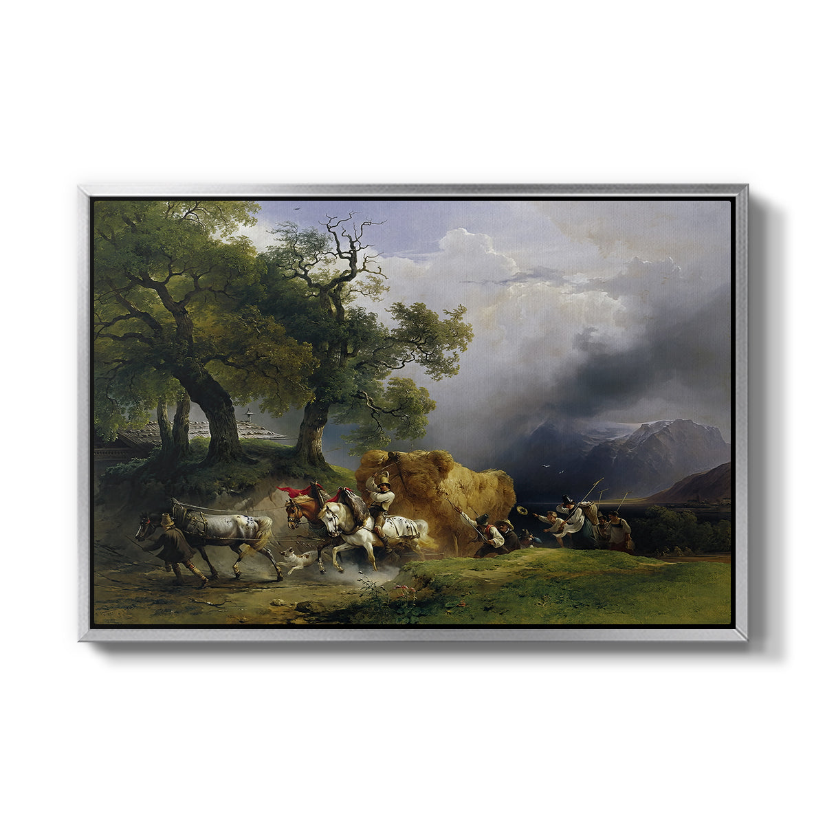 The Harvest Wagon (Der Heuwagen), c. 1850 - Floater Framed Canvas Print