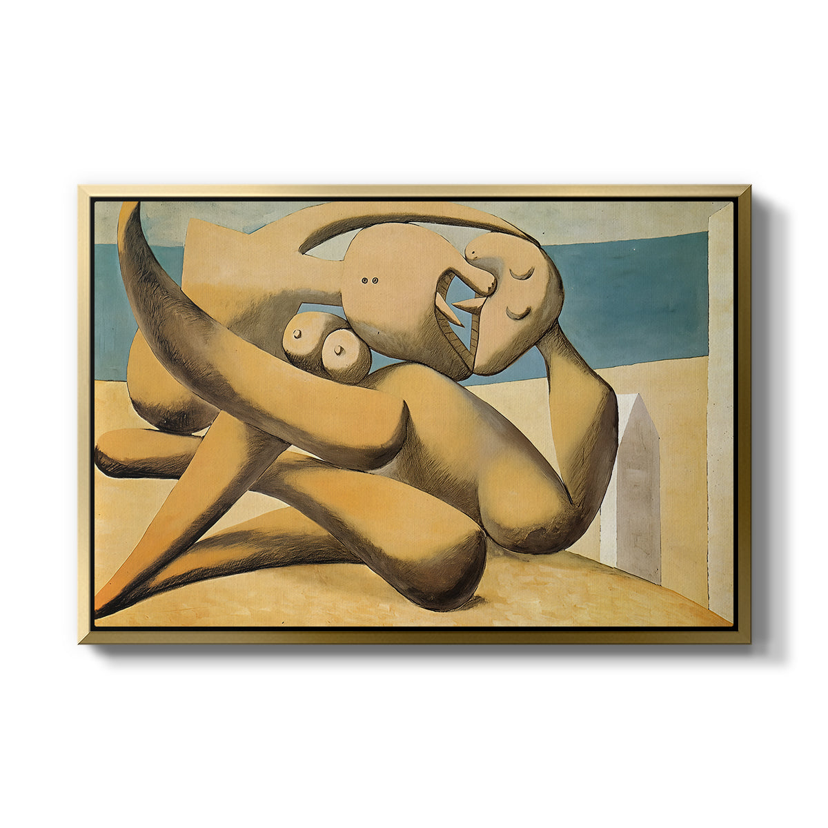 Figures at the Seaside (The Kiss), 1931 - Floater Framed Canvas Print