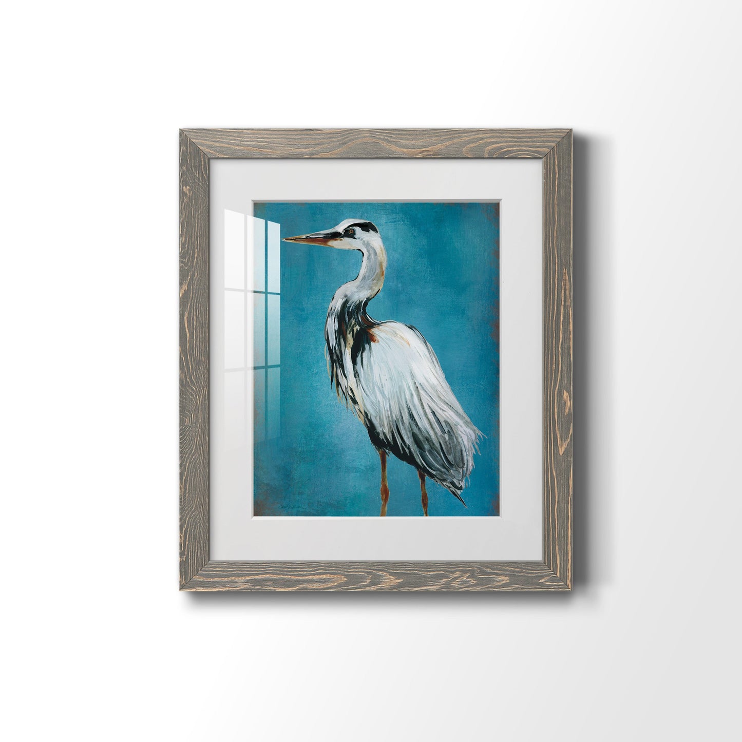 Great Blue Heron II - Barnwood Framed Art Print