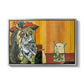 Woman Yelling at a Cat Meme (Picasso Parody) - Floater Framed Canvas Print