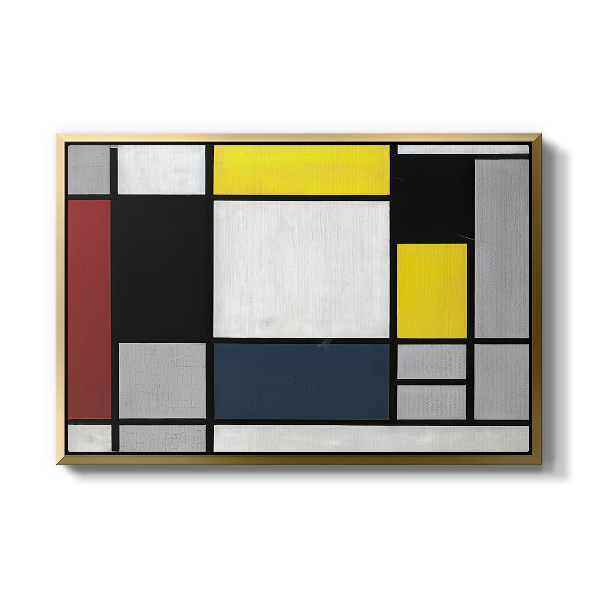 Composition with Yellow, Red, Black, Blue, and Gray, 1920 - Floater Framed Canvas Print