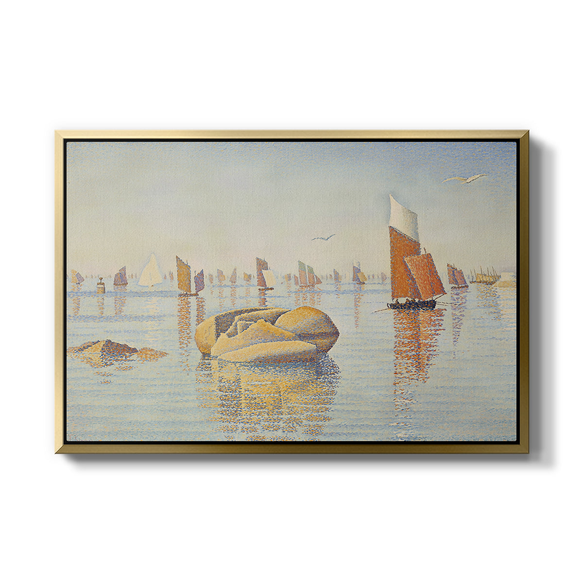 Concarneau, Quiet Morning, Opus 219, 1891 - Floater Framed Canvas Print