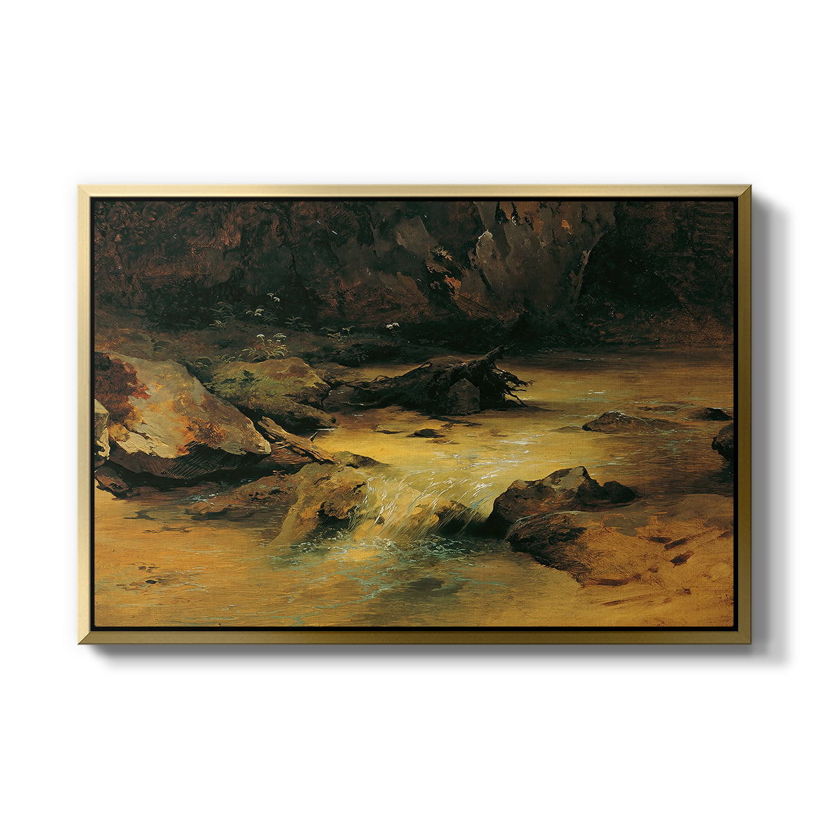 Wildbach (Wild Stream) - Floater Framed Canvas Print