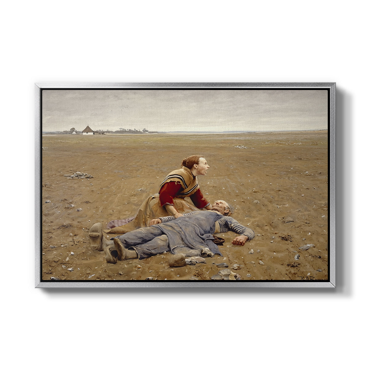 Worn Out (Udslidt), 1889 - Floater Framed Canvas Print