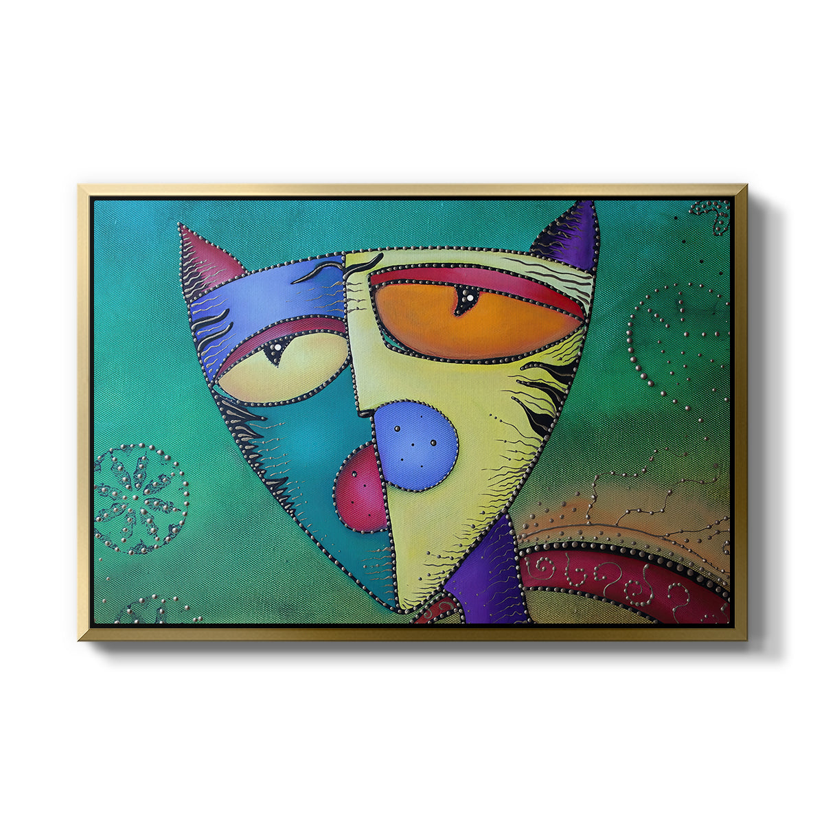 Celestial Cat - Floater Framed Canvas Print