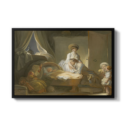 The Visit to the Nursery, c. 1775 - Floater Framed Canvas Print