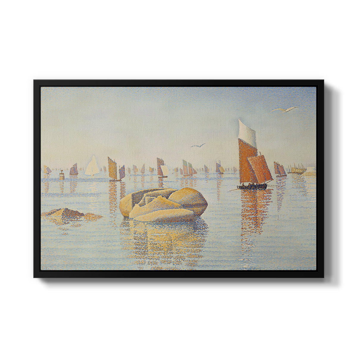 Concarneau, Quiet Morning, Opus 219, 1891 - Floater Framed Canvas Print