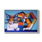 Cassie Thinking about Cubism - Floater Framed Canvas Print