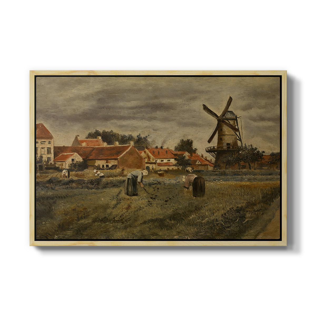 The Potato Harvest, c. 1875 - Floater Framed Canvas Print